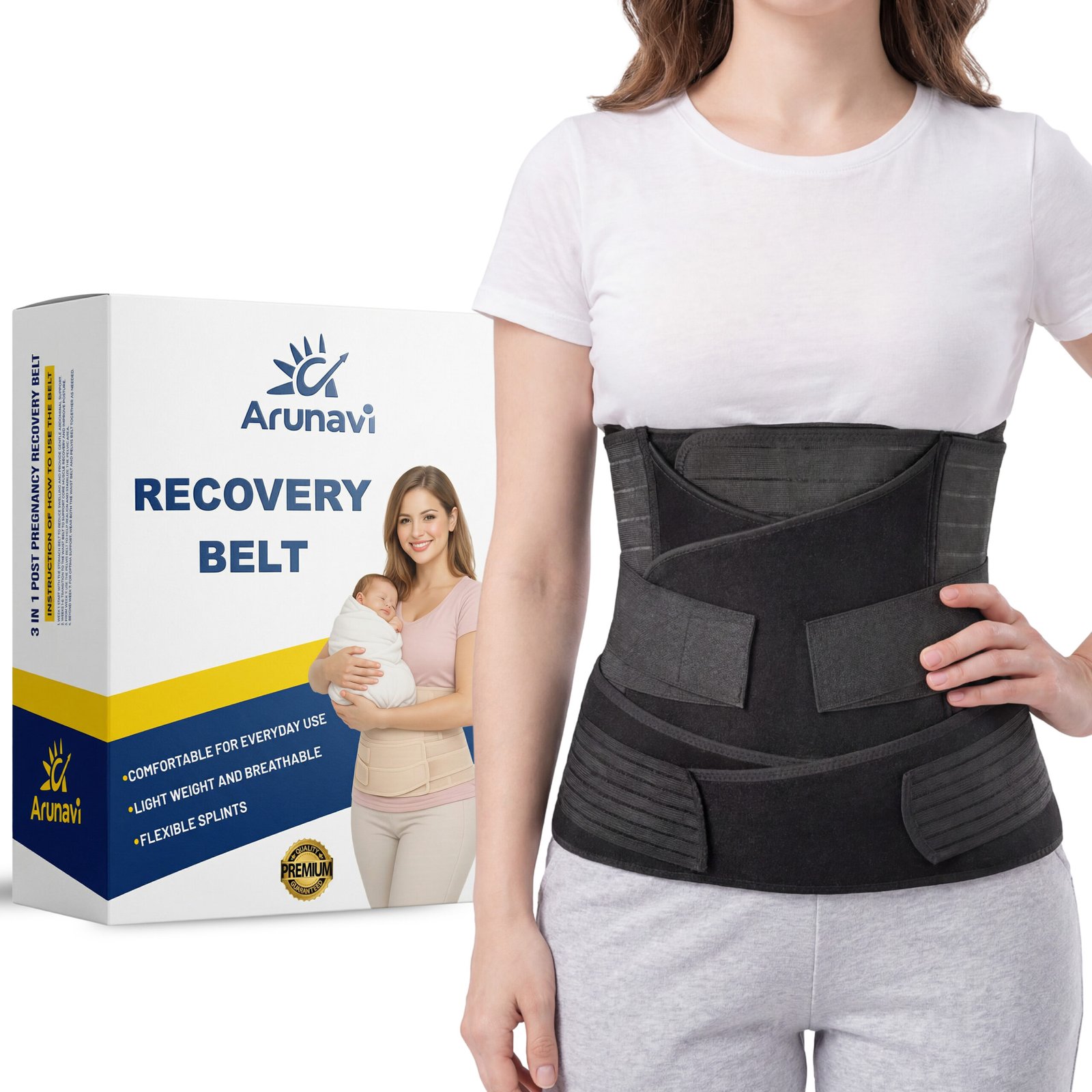 arunavi 3 in 1 postpartum belt (black)