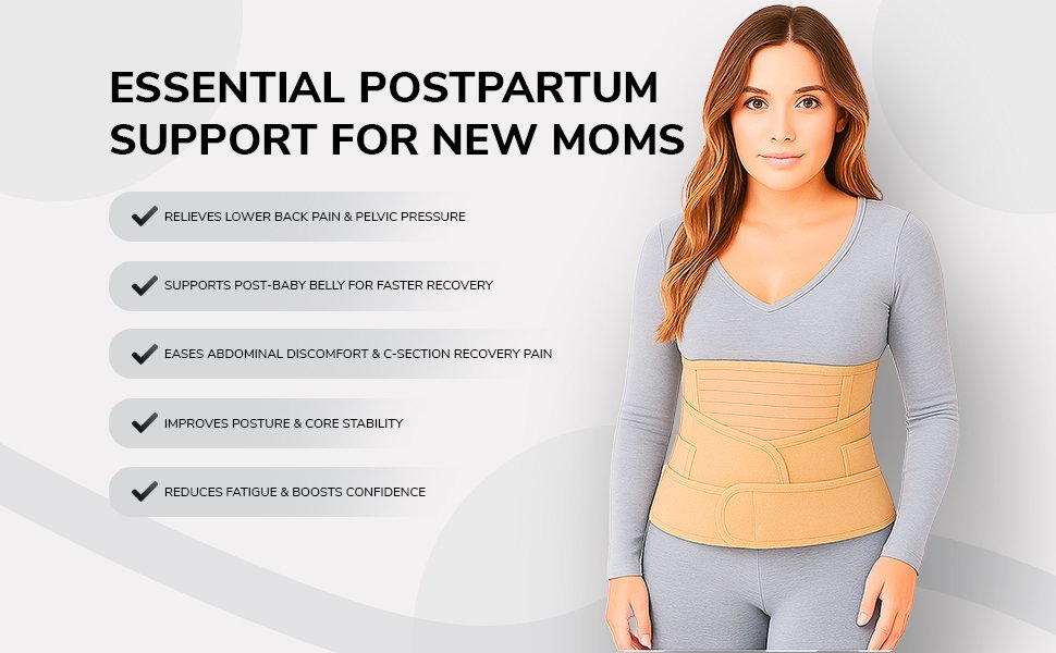 ARUNAVI 3-in-1 Postpartum Belt (Beige) Postpartum Belt After C Section
